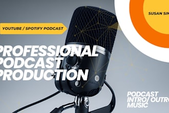 create a custom podcast intro and outro music with pro jingle and branding