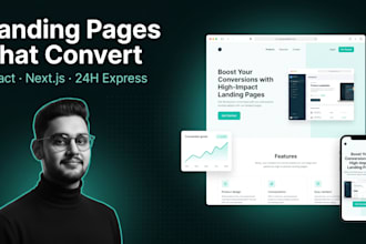 develop high converting landing page website in react and next js