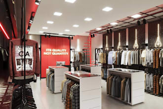 renovate men clothing store,interior lounge,3d layout,cgi store rendering,layout