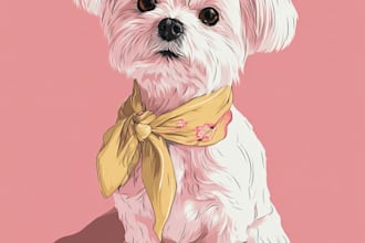 draw a disney pet portrait illustration