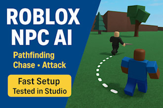 create roblox npc ai with pathfinding, chase and attack behaviour in game
