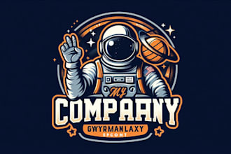 design premium vintage galaxy astronaut sport mascot logo t shirt design