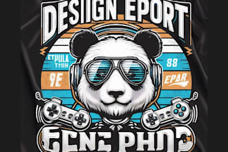 design unique t shirt panda logo with unlimited revisions