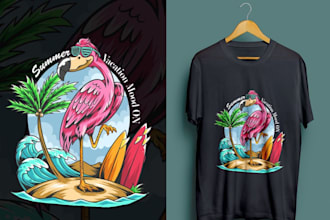 make high quality t shirt beach ostrich logo