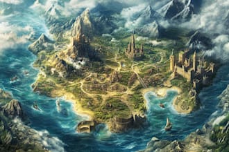 do fantasy map illustration