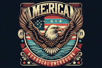 design premium vintage american eagle t shirt logo t shirt design