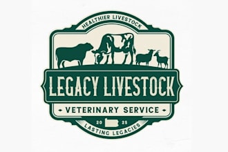 design farm agriculture lawncare landscape cattle logo