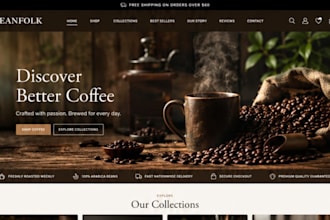 design private label coffee shopify store tea brand website coffee website