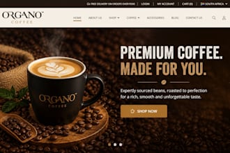 design private label coffee shopify store tea brand website coffee website