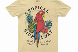create unique colorful t shirt parrot logo