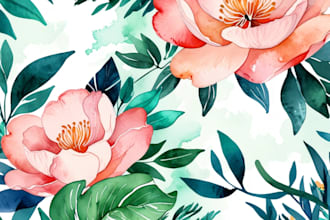 create unique watercolor seamless pattern design