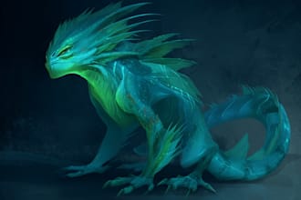 draw a fantasy creature, monster, alien in my style