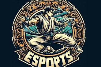 create professional retro fitness martial art logo