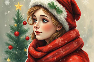 design a christmas card or a christmas art portrait