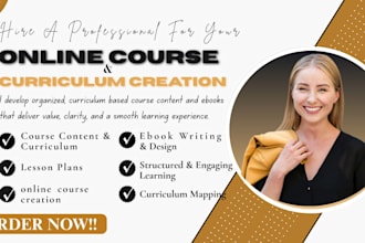 create online course content, curriculum, ebook online course and lesson plan
