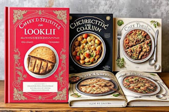 design a unique cookbook and recipe book layout and cover