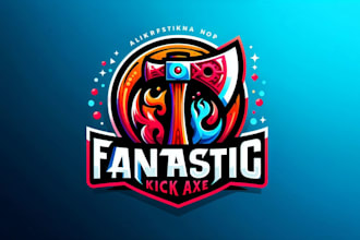 design professional fantastic kick axe logo within 12 hours