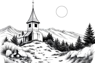 draw black and white sketch and line art illustration