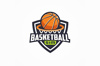 design beautiful basketball simulator logo