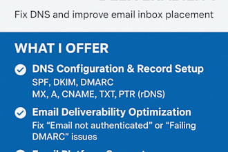 fix email issues and improve deliverability spf, dkim,dmarc, dns