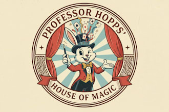 create an old school cartoon character logo