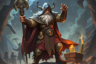 design character fantasy illustration for dnd party