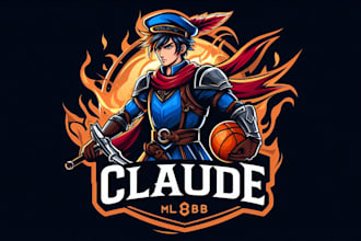make claude mlbb hero character sport logo for you in one day