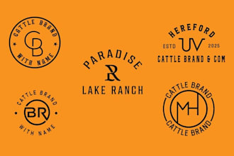 design a western, cattle brand logo for your ranch or farm