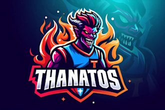 create thanatos sport mascot logo for business