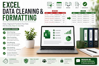 clean, format, merge, split excel data