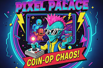 make a retro 80s cartoon inspired logo