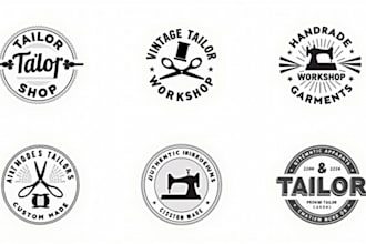 design awesome tailor shop logo set