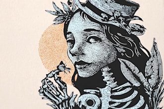 draw high quality linocut illustration for tshirt design