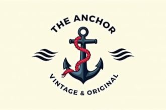 design awesome nautical anchor logo only 12 hours