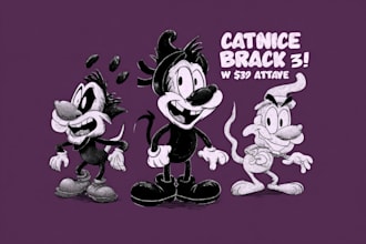do characters in retro rubber hose cartoon style