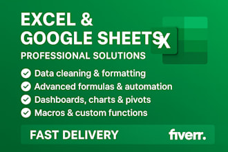 create professional excel dashboards, vba macros, and automated reports