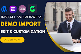 install wordpress theme, import demo content and themes customization