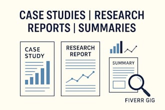 write professional case studies, research reports, and summaries