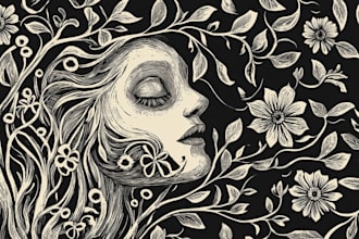 create awesome linocut illustration art