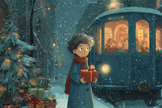 create christmas children book illustrations