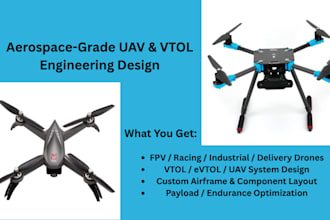 custom uav, vtol and drone designs with cad, cfd and bom