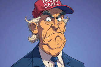 design a political cartoons illustration