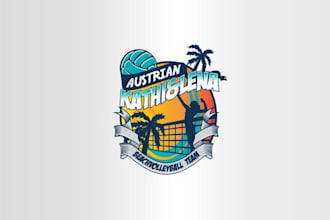 design wonderful beach volleyball team logo