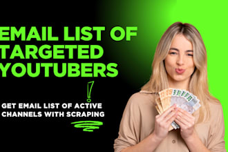 provide email list for targeted youtube channels