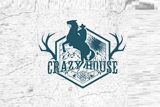 design outstanding wonderful crazy house logo