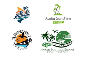 design tour travel resort beach travel agency logo