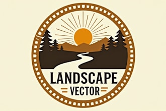 design awesome mountain landscape logo