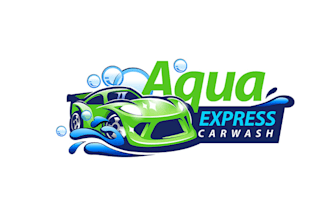 design amazing aqua express car wash logo