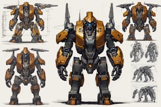 do complete mecha concept arts
