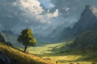 do stunning fantasy landscape, background illustration